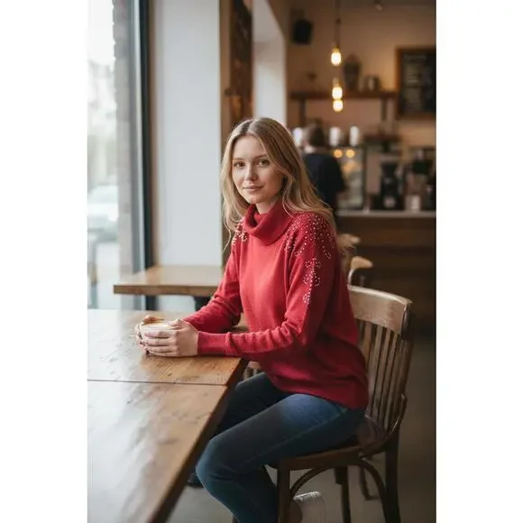 Ruby Rd. Cowl Neck Hem Knit Sweater - NWT - Picture 2 of 4